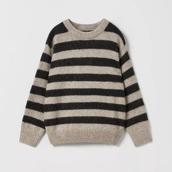 Zara Sweaters - Striped Black and Gray Sweater